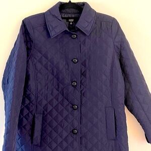 Navy Blue Quilted Jones Barn Coat